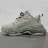 Triple S con calcetín Girl's Rose Beige Hombres Mujeres Zapatos casuales 17W Old Dad Black para mujer y neón verde creciente zapatilla de deporte al aire libre Crystal Designer Trainer 36-45