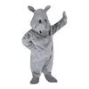 Simulation Gray Rhino Mascot Costume Adult Size Cartoon Anime theme character Carnival For Men Women Halloween Christmas Fancy Party Dress