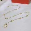 Markendesigner-Halskette für Damen, Alphabet-Rundpanzerkette, Schmuck, S925-Silber-Halsketten-Set, französische romantische Premium-Gold-Halskette, Jubiläumsgeschenk