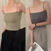 Damen Tanks Tops Frauen Sommer Sling Tube Top Nahtloser BH mit Pad Ice Silk Sexy ärmelloses Tank Camis rückenfreies Leibchen Crop