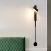 Lampada da parete in vetro stile moderno vintage applique in marmo satinato braccio oscillante luce senza fili a led per camera da letto