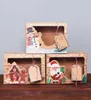 Present Wrap 12st European Style Kraft Paper Box Stor jul godis PVC Window Biscuit9681087