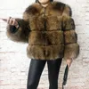 Damen Pelz Faux Style Echtmantel 100 Natur Waschbär Hochwertige Weste Schöne Damenjacke Leder 231118