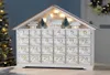 Christmas Decorations White LED 24 Day Wooden Advent Calendar BatteryOperated LightUp 24 Storage Drawers House Home Decorate 2205167774