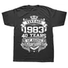 Mens Tshirts yenilik 1983 40 yıl harika 40. vintage t gömlek grafik sokak kıyafeti kısa kollu yaz tişört giyim 230419