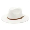 Wide Brim Hats Summer Panama Hat Sun For Women Men Beach Straw Fashion UV Protection Travel Cap Chapeu Feminino