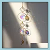 Decorazioni da giardino Acchiappasole Appeso Sfera di cristallo Ornamento di perline Finestra Patio Prato Luna Stella Ciondolo Prisma di vetro Arcobaleno Maker W Dhk79