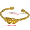 Bracciale 4 pezzi Braccialetti etnici color oro Dubai Braccialetti per le donne 24K Palla di rame Bracciale arabo saudita Ragazze Africa Braccialetti Gioielli da sposa 230419