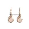 Jewelry Sets Opal 2 Piece Set Necklace And Earrings Bridal Bride Bridesmaid Gift 12Pcs Drop Delivery Dh2Zk