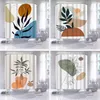 Rideaux de douche plantes tropicales, rideau d'art abstrait de haute qualité, imperméable à l'eau et à la moisissure dans la salle de bain, décoration de la maison