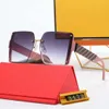 Toptan Tasarımcı Erkekler İçin Güneş Gözlüğü Kadınlar Vintage Lüks Yarım Metal Çerçeve Moda Polarize F Güneş Gözlük Gözlük UV400 Kutu ve Kılıf