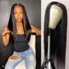 Premium Indian Virgin Human Hair 5X5 Lace Front Wigs - Straight Body Wave Free Part Wigs in Natural Color