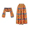 Abbigliamento etnico Abiti africani per le donne Autunno 2 pezzi Set Lady Manica lunga Spalle scoperte Festher Dashiki Stampa Gonne spaccate Vestiti africina 230419