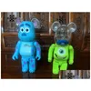 Action Toy Figures 400 Bearbrick Pvc Figure Cosplay One Big Eye Sley Collections Bearbricklys 28Cm Joints Sounds Dhnpb