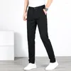 Men's Suits Lansboter Black Spring And Summer All-cotton Men's Casual Pants Slim Thin Trousers Non-iron Straight Fashion