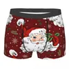 Onderbroek sexy bokser shorts slipje mannen kerstondergoed kerstman met sneeuwvlok en hulst zacht voor mannelijke plus size