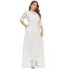 プラスサイズのドレス2021秋のパーティードレス4xl 5xl 6xl Caftan Womensフォーマルな大きなゆるい白いレースWedding227K