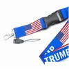 Andere feestelijke feestbenodigdheden Trump Lanyards U.S.A verwijderbare vlag van de Verenigde Staten Key Chains Id Badge Hanger Gift Moble Telefoon Dhuiy