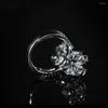 Cluster-Ringe Schmuckverkauf in Europa und Amerika 30 High Carbon Diamond Ring Flower Cut 13 16 Engagement Big F