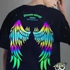Womens TShirt Dark Reflective Wings Shortsleeved Tshirt Hommes et Femmes Fashion Trend Ins Street Loose Casual Couple s Summer 230419