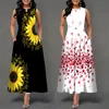 Abiti casual Donna Loose Floral Vintage Hole Ruffles Befree Big Large Dress Large Big Summer Camis Party Eleganti abiti maxi 230419