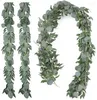 Decorative Flowers 2 Packs Artificial Eucalyptus Garland With Willow 6.5 Feet Fake Vines Greenery Swag For Wedding Party Decor