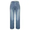 Jeans pour femmes Capri à jambes larges pour femmes taille haute Stretch recadrée Baggy Denim Capris pantalon habillé