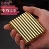 Smoking Pipe 70MM Portable 20 Pack Corrugated Copper Metal Short Cigarette Box for Men