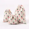 Sacs de rangement rose ananas coton toile tissu poussière tissu sac vêtements chaussettes/sous-vêtements chaussures maison divers enfants jouet