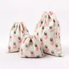 Storage Bags Pink Pineapple Cotton Canvas Fabric Dust Cloth Bag Clothes Socks/underwear Shoes Home Sundry Kids Toy