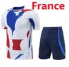 2024 French Tracksuit Soccer Jerseys Men Suit de formation à manches courtes 24 25 FRANSS CHANDAL FUTBOL GIROUD BENZEMA MBAPPE SURVOIR MAILLOT DE FOOTBAL