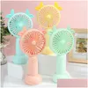 Party Favor Summer Outdoors Portable Hold Mini Charging Fan Cartoon z lekkimi fanami kieszonkowymi USB biuro przyjemny prezent 7 7LJ T2 DHKSV