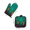 Ustensiles de cuisson Château Pad Cuisine Accessoires Musulman Islamique Eid Mubarak Four Mitaines Tapis Cuisson Anti-Gants