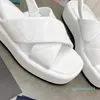 Chaussures décontractées de qualité supérieure Triangle d'été Sandales Plate-forme de skin de mouton de plage en cuir rond Peep Toe Hauteur Augmentation de la mode
