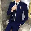 Men's Suits 2023 Suit Male Korean Youth Fashion Groom Dress Small Two-piece Set Mens