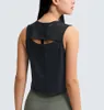 LU-50 évider dos maille débardeurs Yoga tenues respirant séchage rapide vêtements de sport femmes gilet Fitness chemise