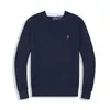 Mode heren designer polosweater wol donkerblauw letterborduurwerk comfortabele warme trui casual gebreide top