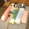 Plush dockor Cartoon Animal Dinosaur Pig Rabbit Teddy Bear Husky Duck Toys Stuffed Soft Long Sleep Pillow Doll Cushion Kids Girls Gift 230418