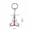 Key Rings 12Pc/Set 7 Chakra Yoga Stone Keychain Mticolor Natural Beads Healing Crystal Chain For Women Reiki Spiritual Sleutelhanger Dhyup