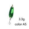 1 pz 1.4g/1.8g/2.2g/2.8g/3g/3.3g pesca in metallo colorato cucchiaio esche spinner in metallo richiamo mini esca per trota gancio singolo esche da pesca