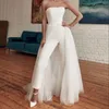 Wedding Dress Other Dresses Bohemia Jumpsuit With Detachable Train Strapless Boho Custom Made Pants Suit Bridal DressOther