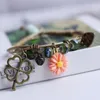Charm Bracelets Ceramic Beads Couple Bracelet Vintage Daisy Pendant Female For Girls DIY Jewelry Gift
