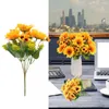 Decorative Flowers Artificial For Cemetery Lilacs 7 Forked Sunflowers 2 Faux Chrysanthemum Fall Silk