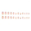 Falska naglar 24st nagel tips Diy Simple Crystal Fake Nials French Long Almond Gradient Glitter