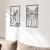 Decoratieve objecten Figurines Noordse abstracte vrouwelijke lijn ijzeren muur hangende inrichting ormant sexy dames silhouet metaal hanger Art woonkamer huisdecoratie