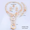 Dubai Crystal Schmuck Set Design für Frauen Hochzeit Braut Halskette Brasilien Goldfarbe Collor Party Geschenk Ohrringe Armband Ring