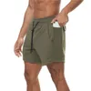 Running Shorts Quick Dry Mens Gym Fitness Sports Workout Jogging Training Short Pants Summer Man Multi-Pocket Beach Sweatpants