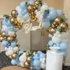 Decorazione per feste Kit arco ghirlanda di palloncini blu Buon compleanno Decorazioni per matrimoni Coriandoli per bambini Forniture per palloncini Baby Shower Latex