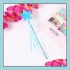 Party Favor Stars Fairy Wand Princess Sceptre avec ruban Favorise les fêtes de vacances Halloween Performance de Noël Props Sac Filler C Dhckf