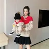 Family Matching Outfits Year 2023 Clothes Mother And Daughter Equal Winter Warm Sweatshirt Parent Child Outfit Chinese Style Dad Son Clothing 231118